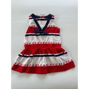 VTG Florence Eiseman 2T Toddler Red White Blue Nautical Dress